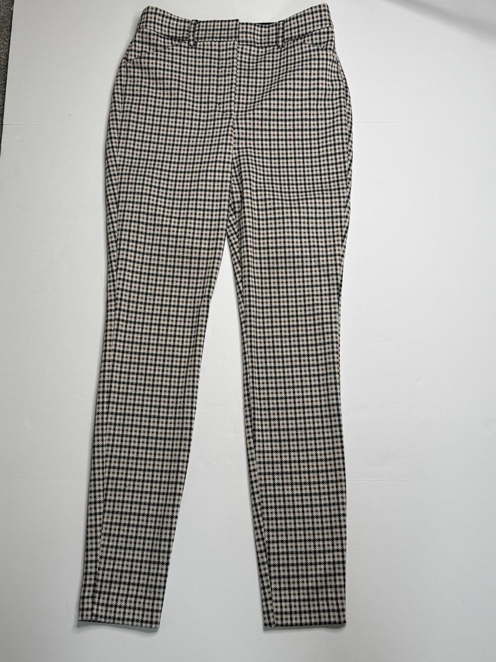 Express Womens 4R Skinny High Rise Pants Houndstooth Plaid Stretch Ankle
